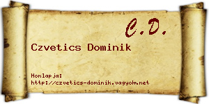Czvetics Dominik névjegykártya